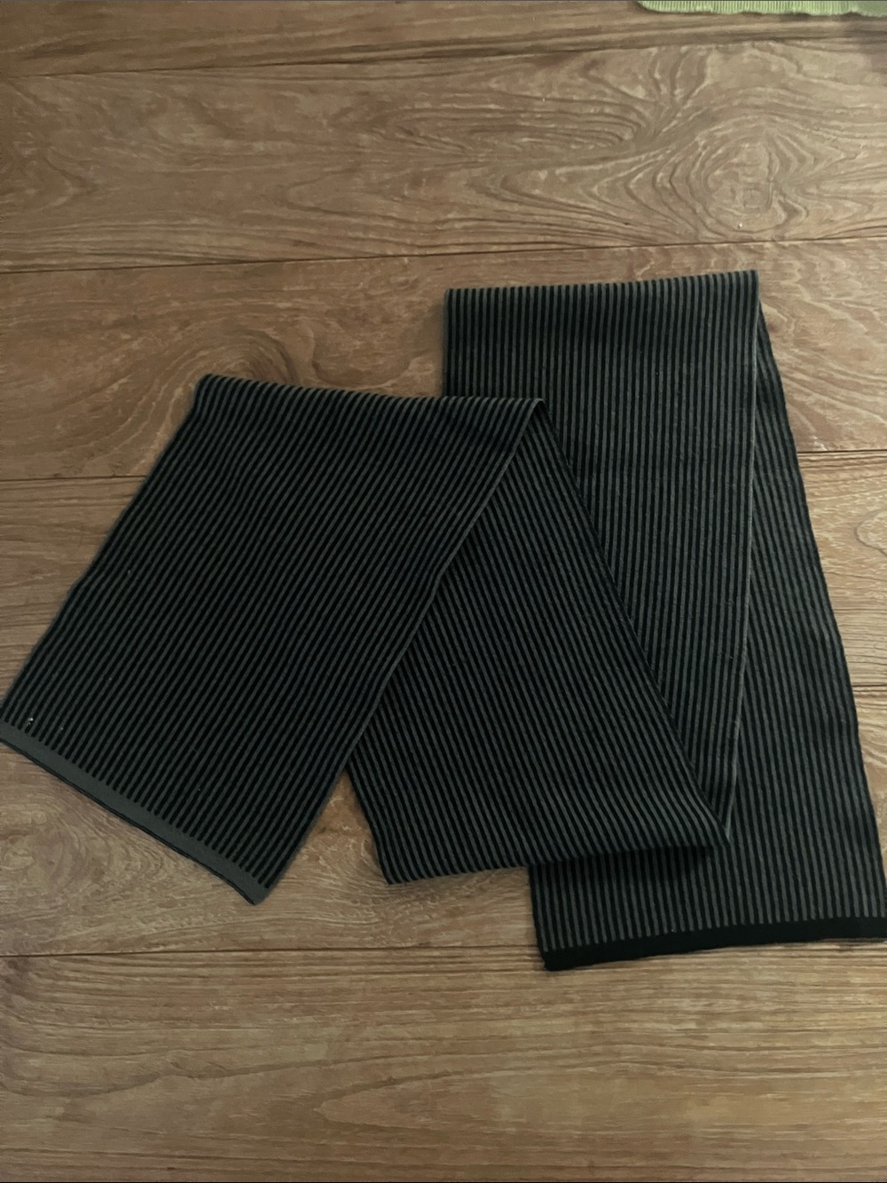 Ribbed Knit Scarf in Black for Men